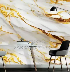 Waterproof Peel Off Marble Wall Sticker- 12 PCS