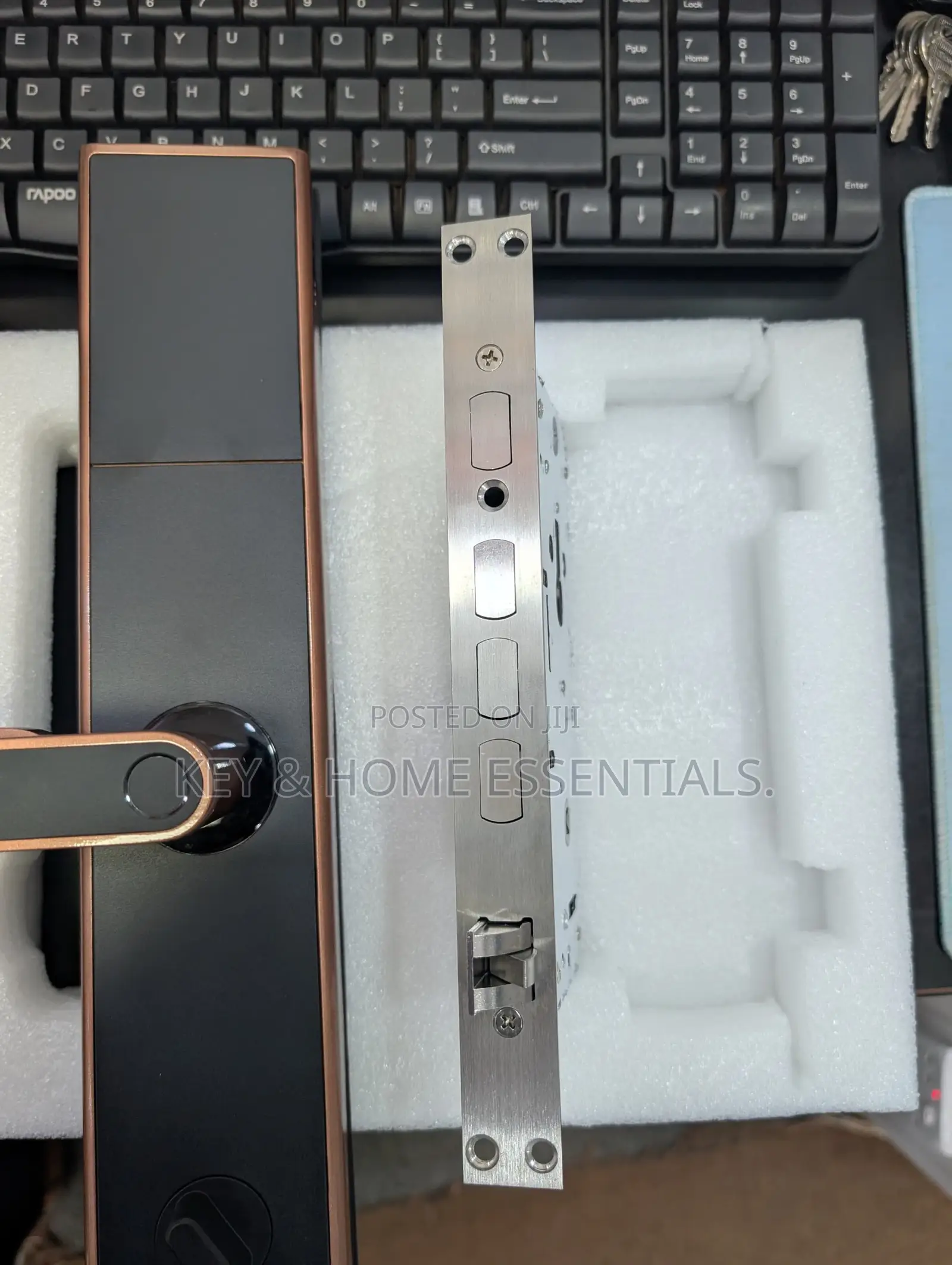 Luxury Biometric Smart Door Lock - Rose Gold Black