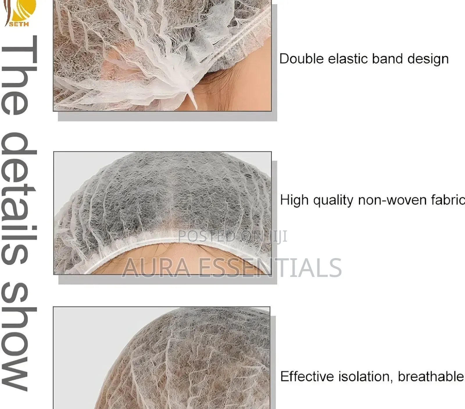 100pcs Non-woven Disposable Hair Net Bouffant Caps