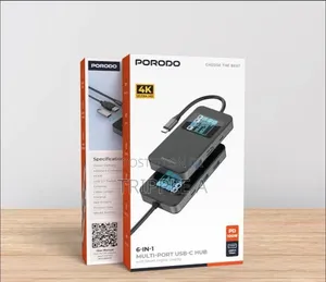 Porodo 6 in 1 Multi-Port Usb-C Hub