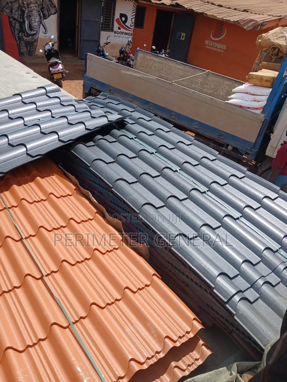 Roofing Bamboo Black Roman Design 28g Bwaise Opposite Shell