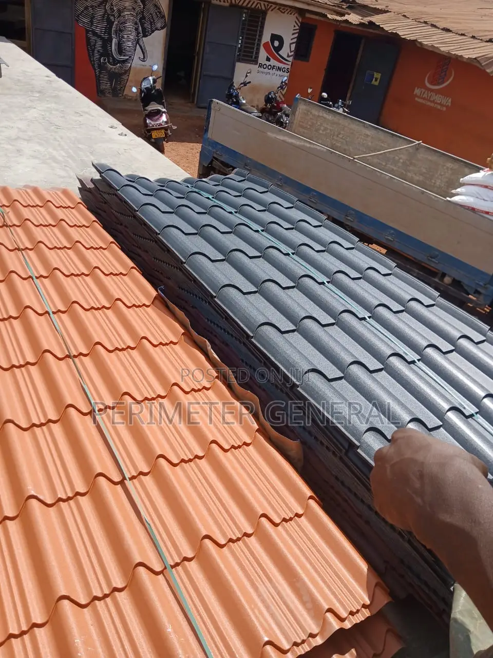 Roofing Bamboo Black Roman Design 28g Bwaise Opposite Shell