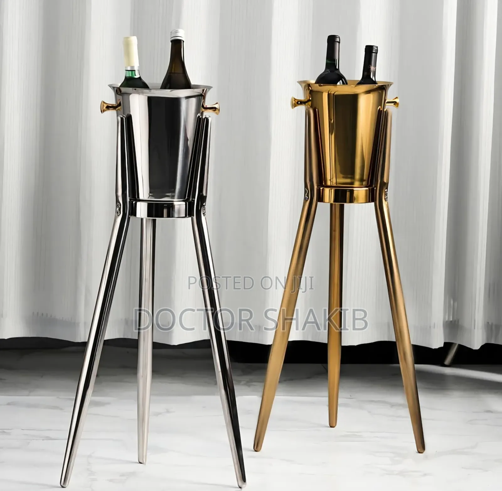 Stainless Steel Ice Bucket With Stand