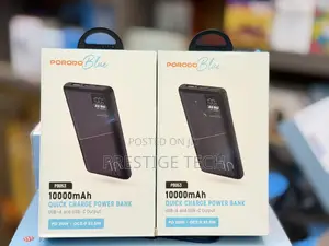 Porodo Blue Quick Charge Power Bank 10000mah, 20w Pd