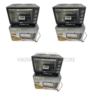 48 Litres Electric Grill Oven Cooker With 2 Hot Plates- Black