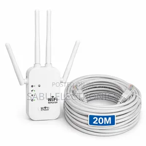 Indoor Wifi Repeater + 20m Cable Package- Wifi Extender- Access Point