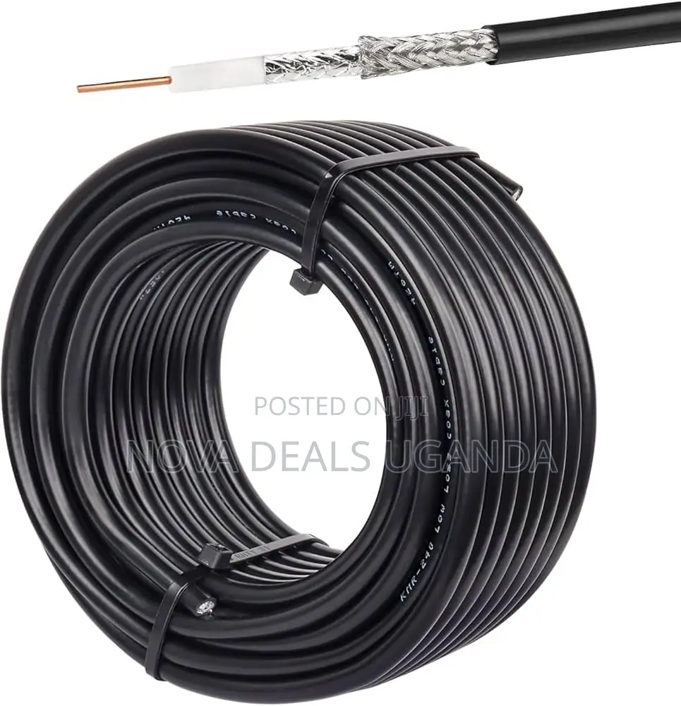 Rg59 Coaxial Cable With Power 100m Black CCTV Camera+ Power Wire