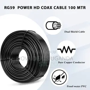 Rg59 Coaxial Cable With Power 100m Black CCTV Camera+ Power Wire