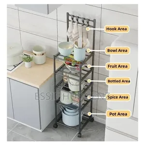 5-Tier Heavy Duty Metallic Kitchen Storage Rack
