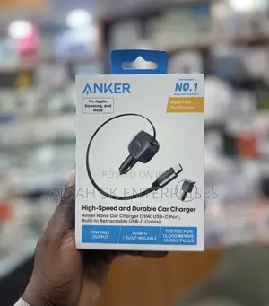 Anker Nano 75w Car Charger With Retractable Cable