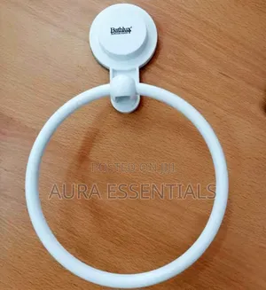 Bathlux White Abs Plastic Circular Towel Holder