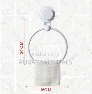 Bathlux White Abs Plastic Circular Towel Holder