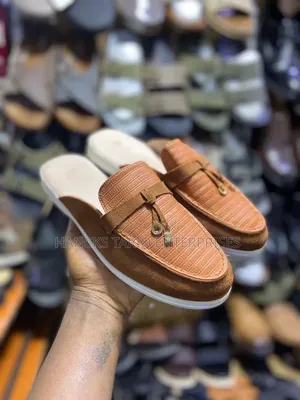 Tan, Slip-on Mule Loafers.