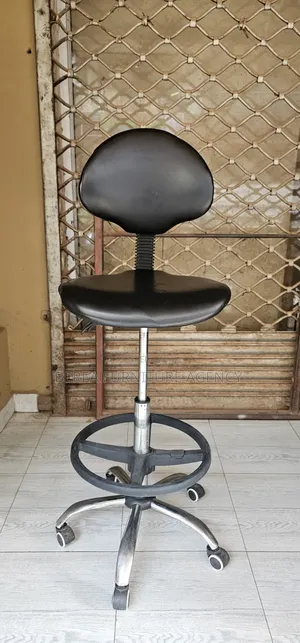 Leather High Counter Armless Office Chair