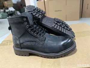Leather Black Boots Casual Man 