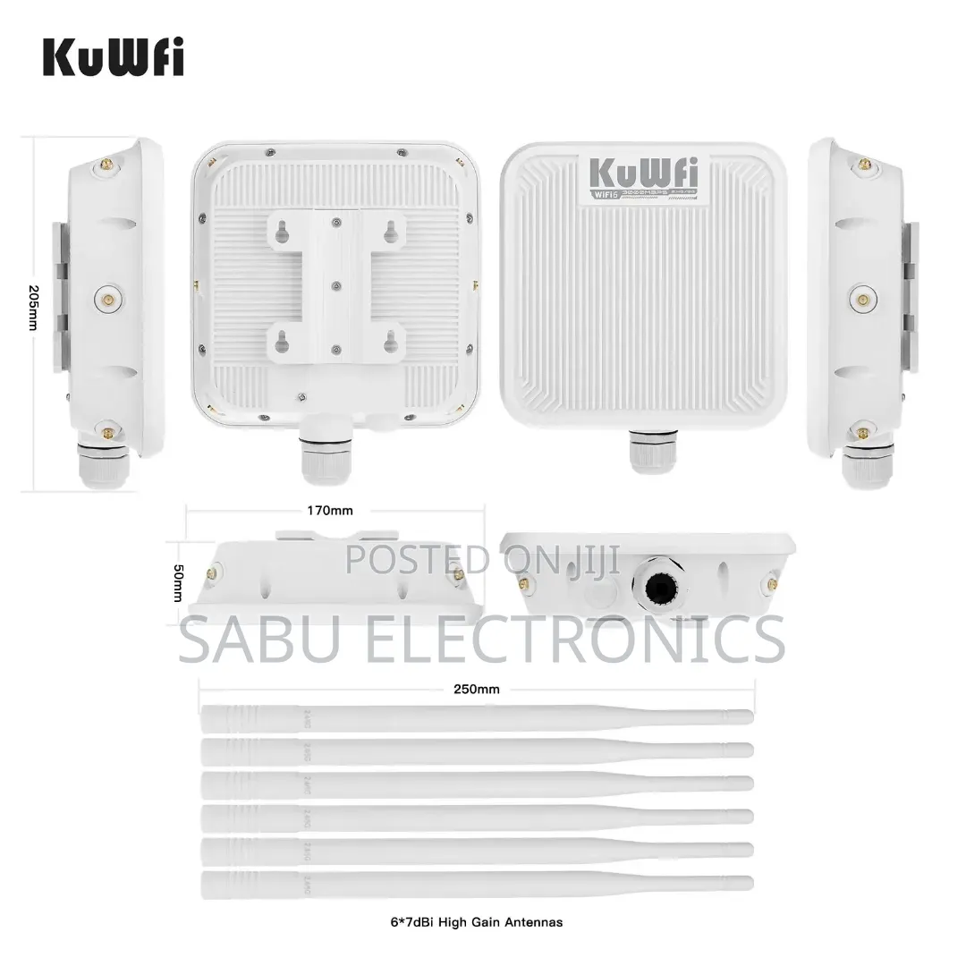 Kuwfi Wifi6 Outdoor Access Point 3000mbps 300-700m Longrange Extension