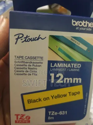 Brother Laminated Tape Cassette 12mm Black On Yellow