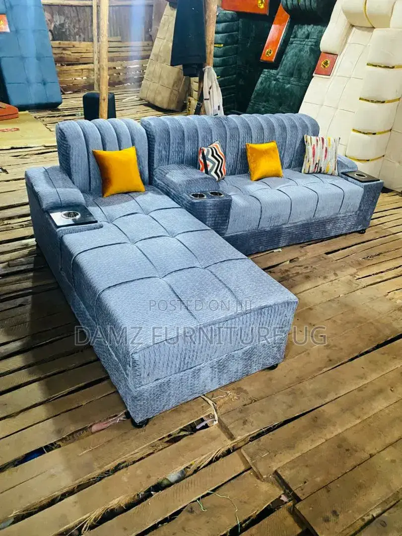 Lsofa With Golden Bottle Holders