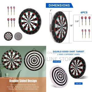 18-inch 2-in-1 Flocking Dart Board Set, Double-sided Usable Dartboard