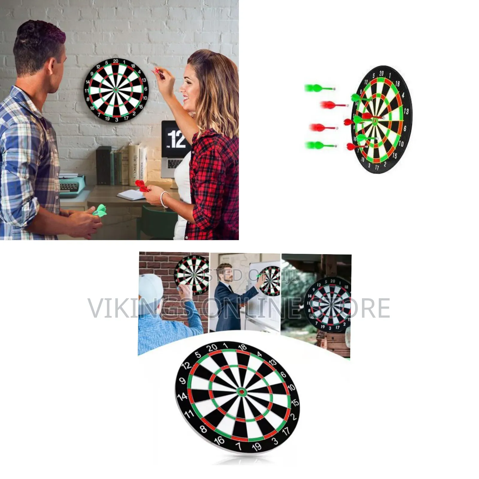 Double-Faced Bristle Magnetic Dart Board Set, Heavy Duty Thick