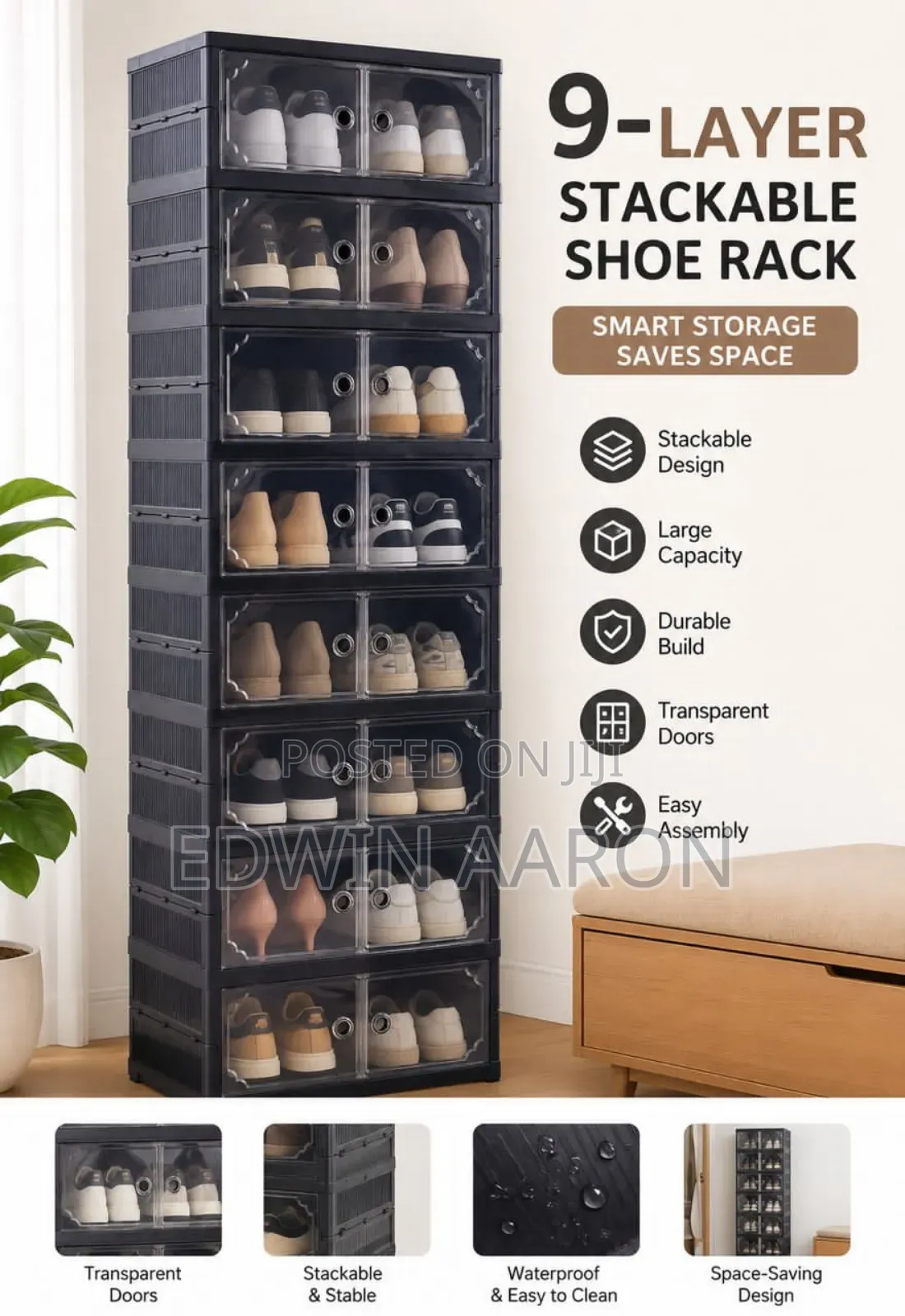 9 Layers Acrylic Shoe Box