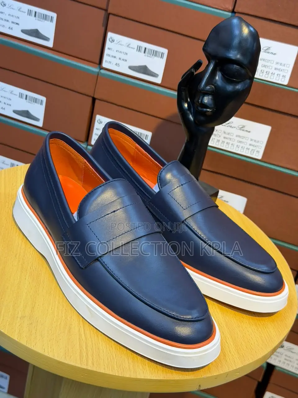 Santoni Ocean Blue Luxe Loafers