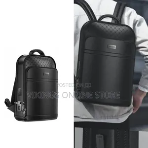 Yesido Genuine Leather Smart Backpack - Fingerprint Lock Charging
