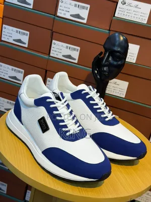 Boss Leather Sneakers. White/Blue, Black, Navy