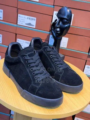 Dolce Gabbana Portofino Sneakers in Black Suede.