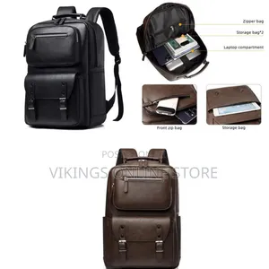 Casual Daily Commuter Leather Backpack for Men Business Laptop Backpac