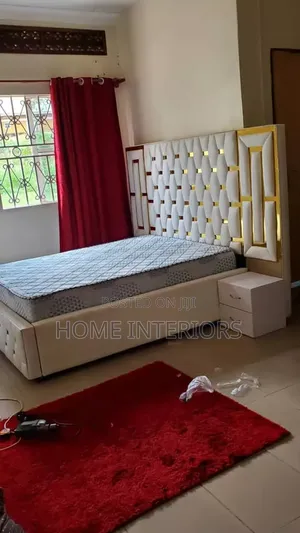 6 by 6 Bed in White Leather
