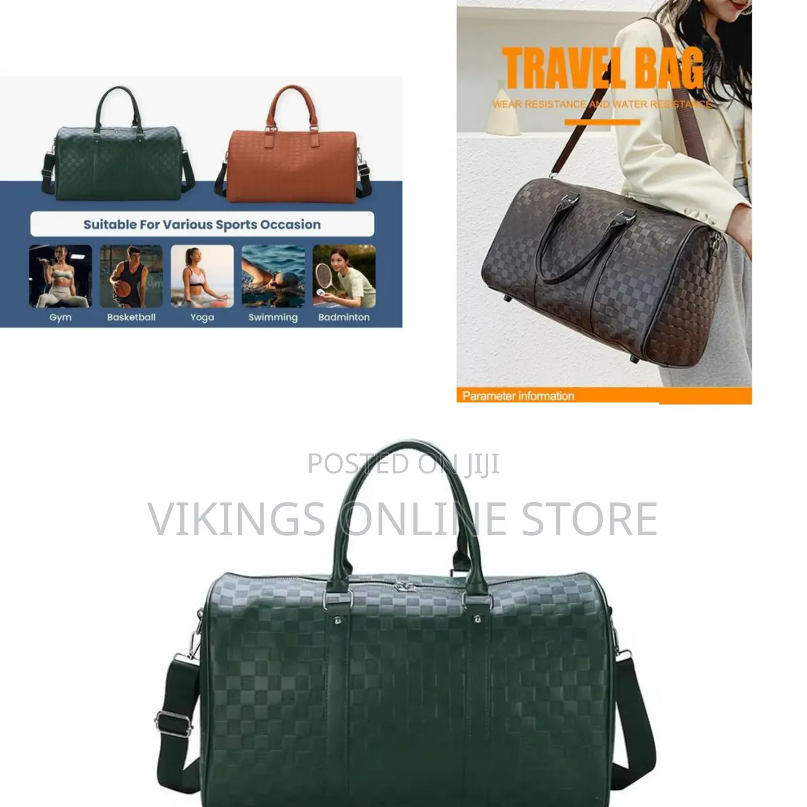 21.65 X 24 X 27 Cm Medium Size Duffel Bag - Faux Leather Duffle