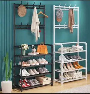 Multi-Functional Entryway Coat Rack Shoe Storage Shelf