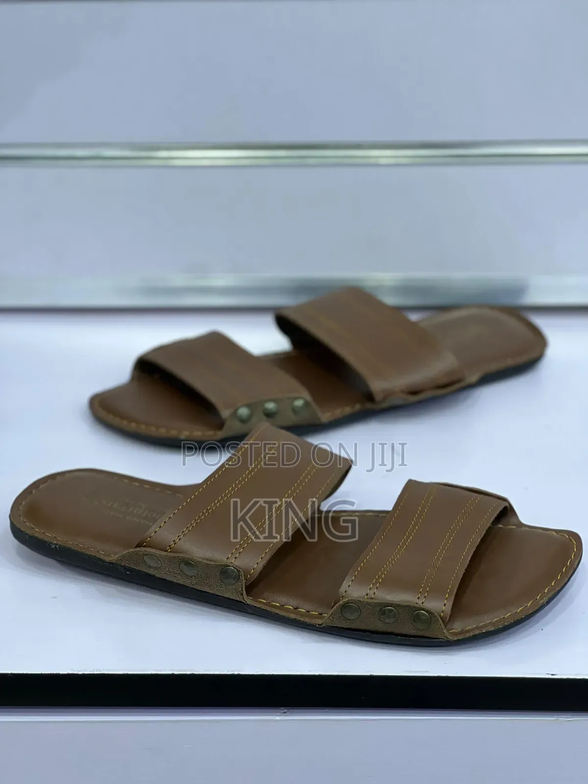 Stud Accents.Double Strap Sandals.