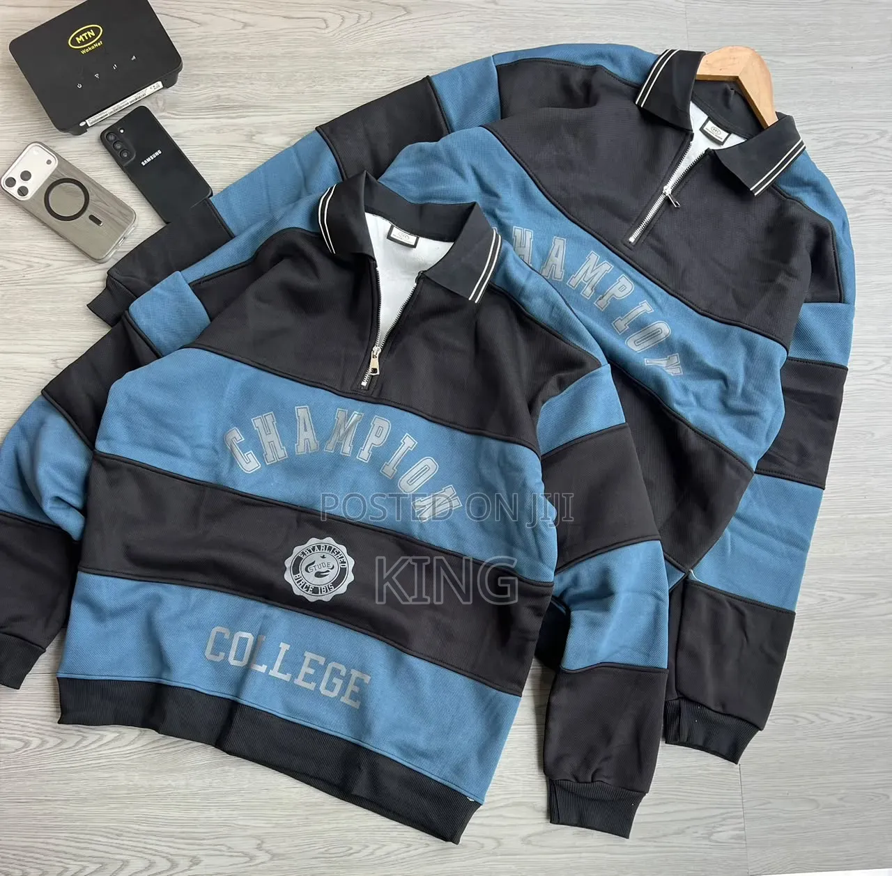 Striped Graphic Quarter Zip Sweater Shirt