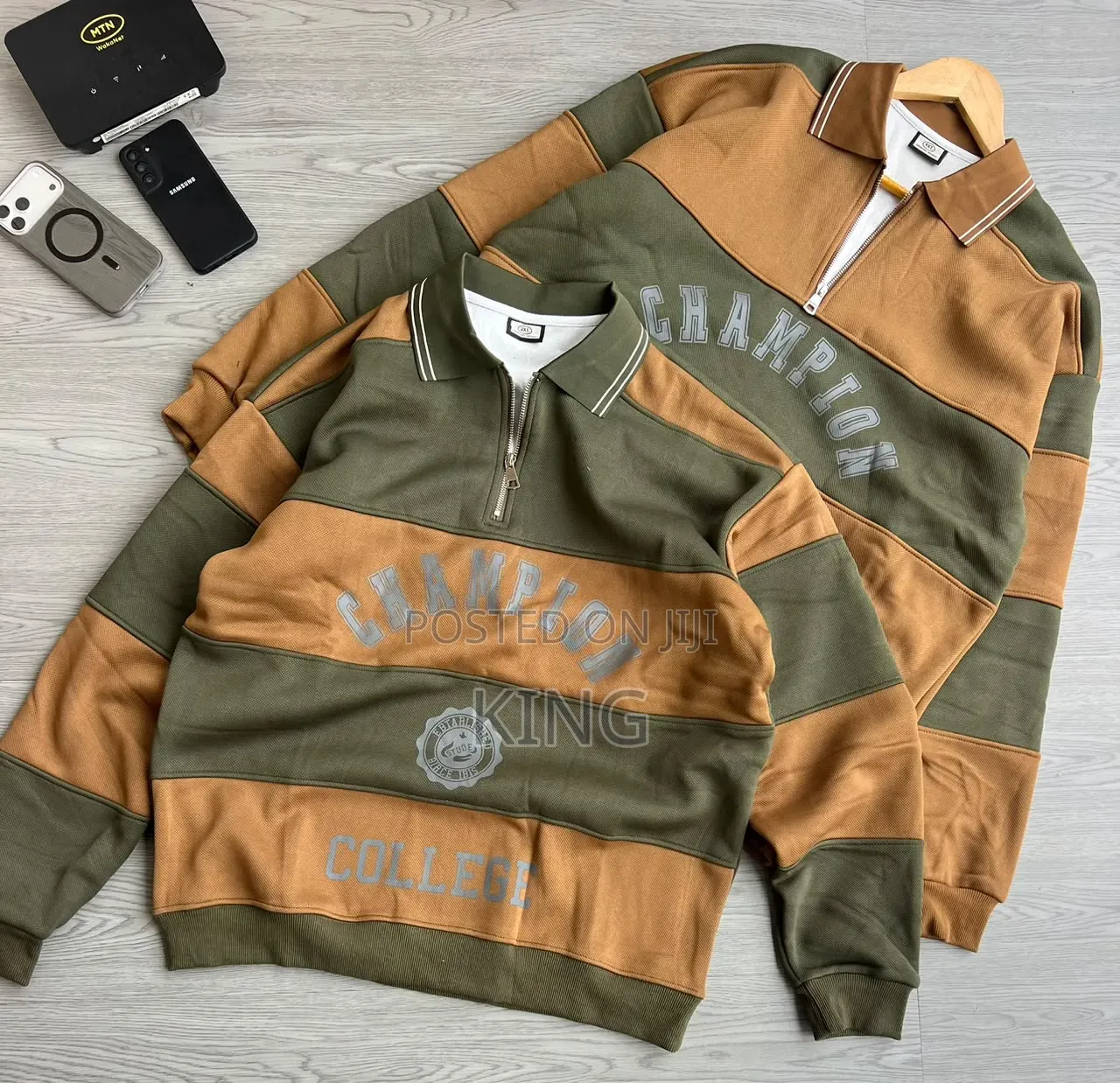Striped Graphic Quarter Zip Sweater Shirt