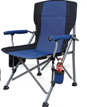 Metallic Foldable Camping Chair Blue