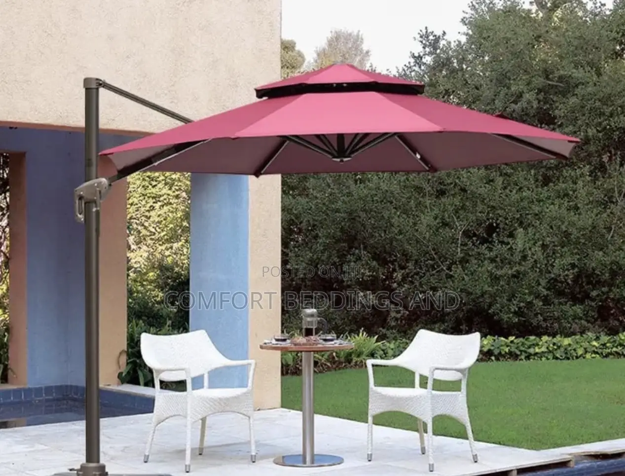 Foldable Outdoor Umbrella Maroon