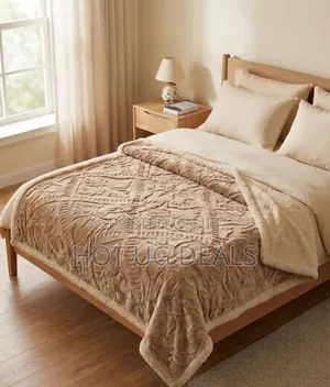Fleece Blanket / Throw Blanket(White Inside) - Brown