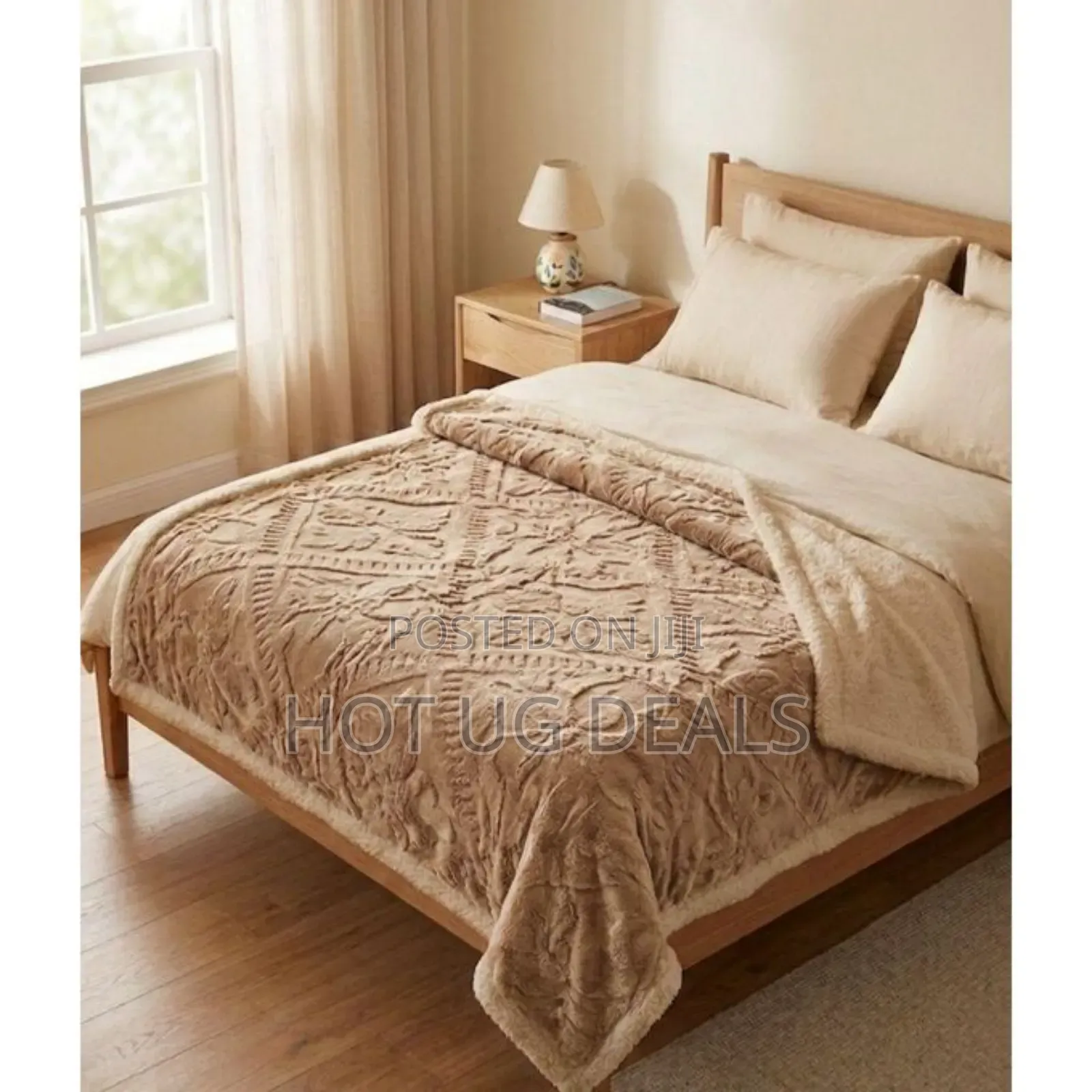 Fleece Blanket / Throw Blanket(White Inside) - Brown