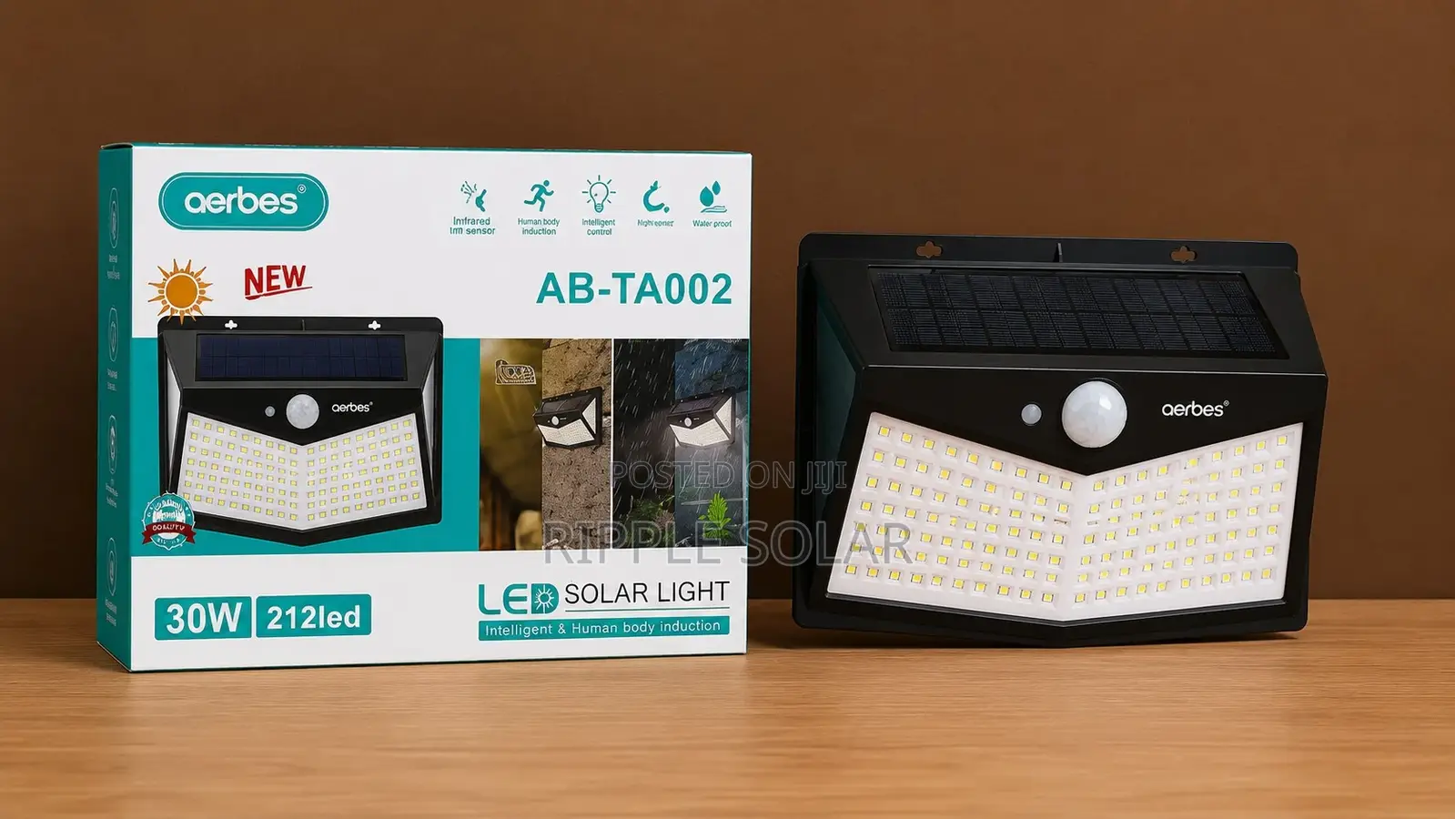Aerbes Ab-Ta002 30w Solar Wall Light Motion Sensor Security Light