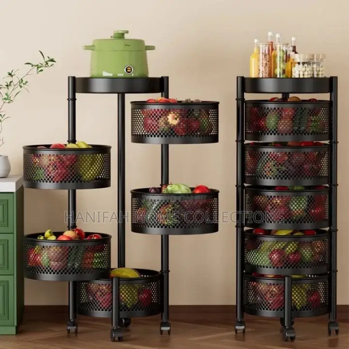 5-Tier Rolling Mesh Fruit Vegetable Storage Rack