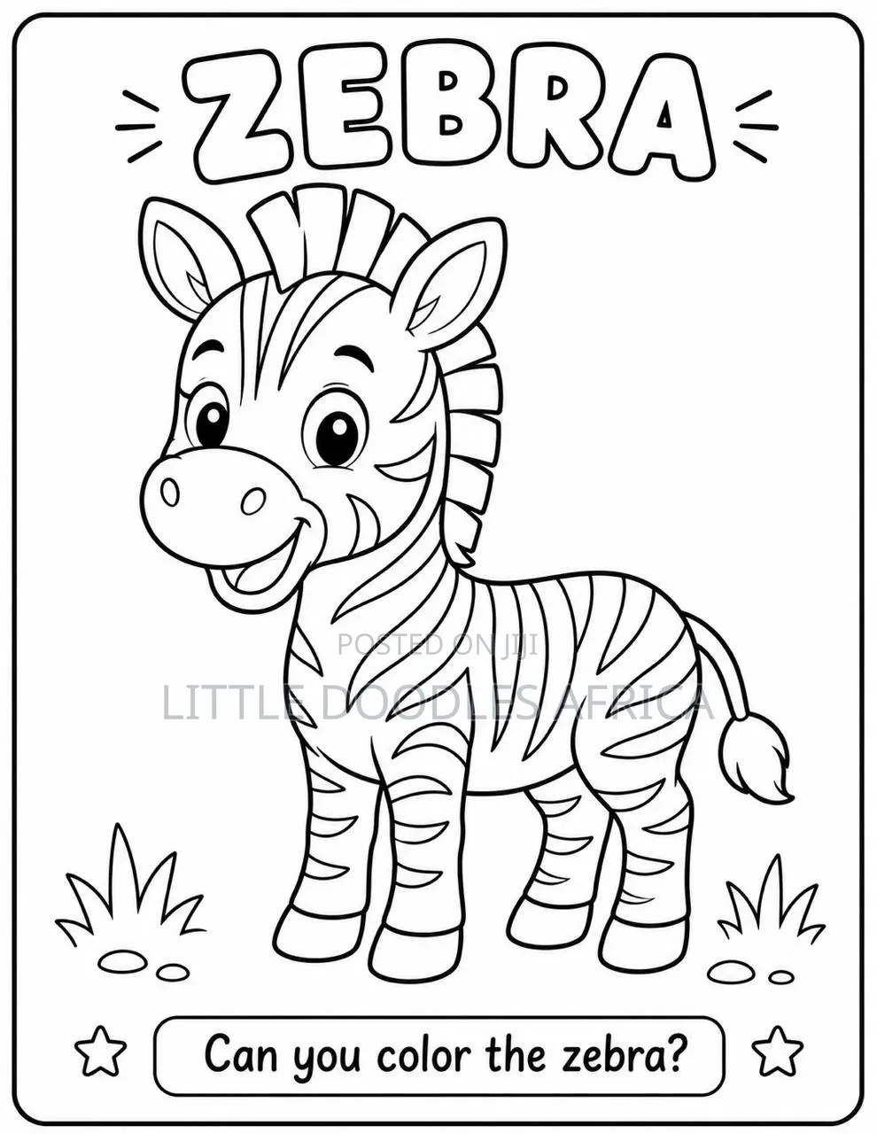 My First African Animals Children Coloring Book