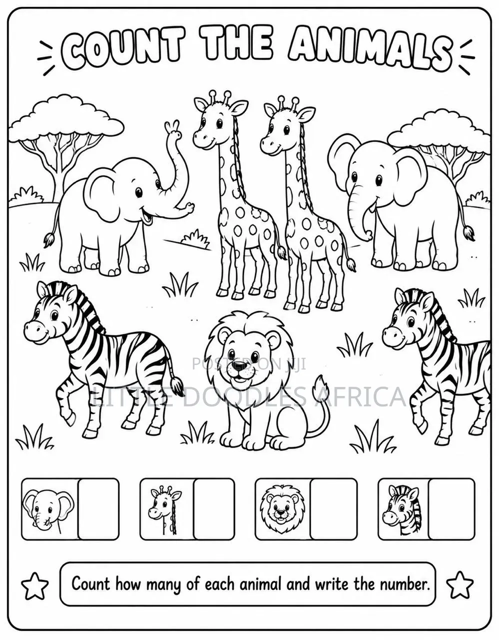 My First African Animals Children Coloring Book