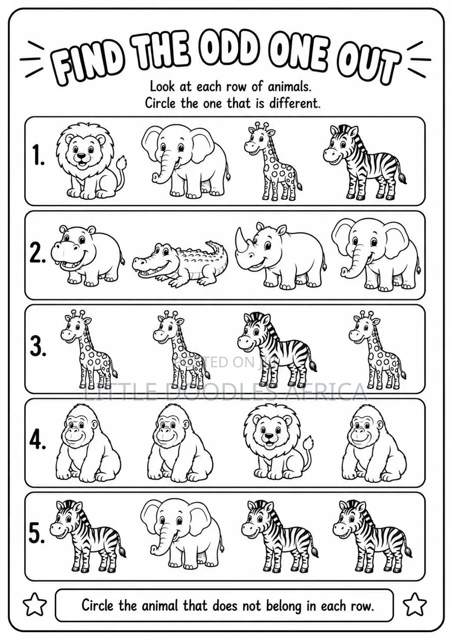 My First African Animals Children Coloring Book