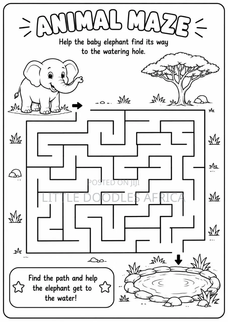 My First African Animals Children Coloring Book
