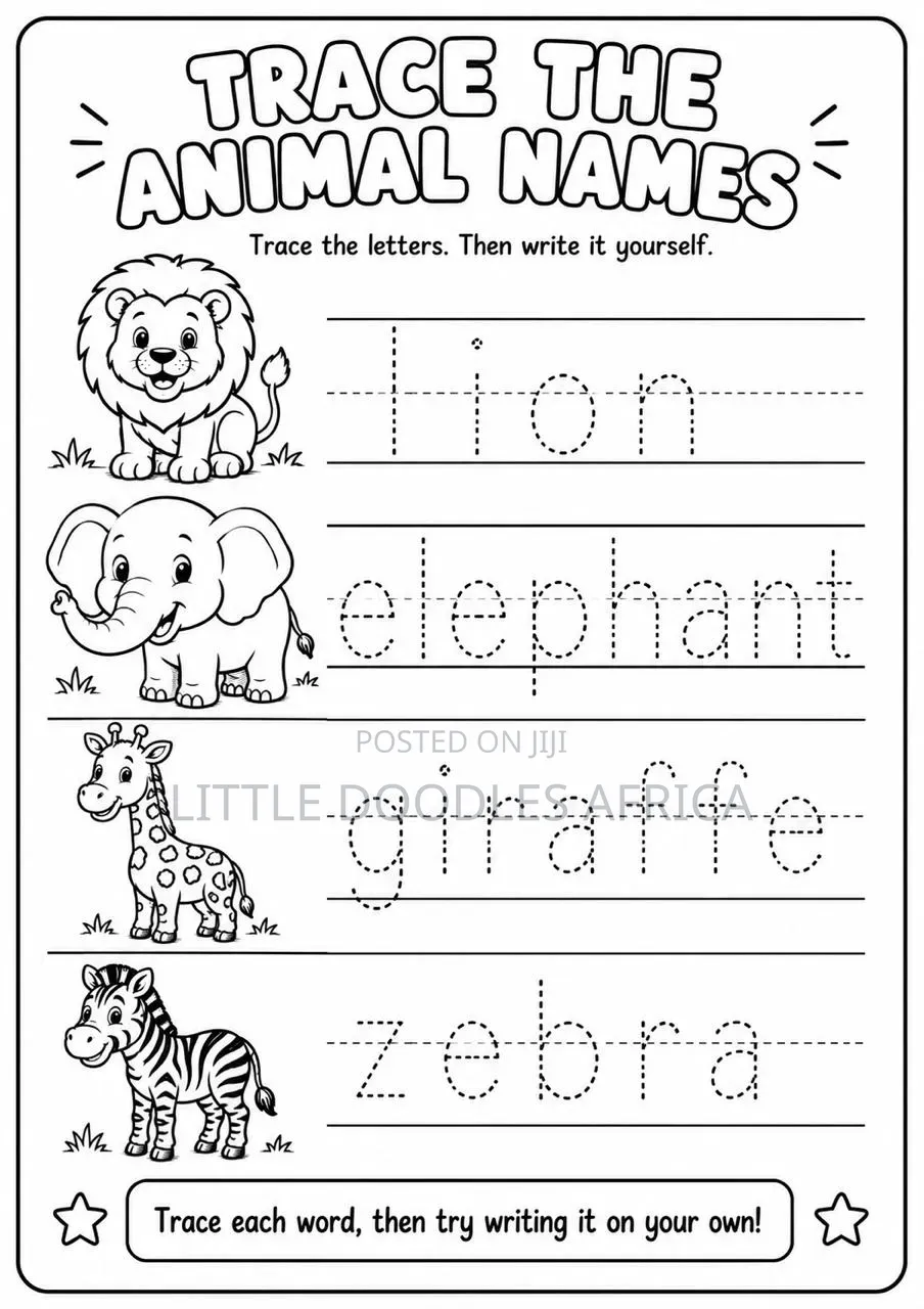 My First African Animals Children Coloring Book