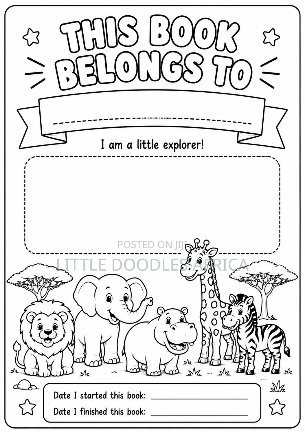 My First African Animals Children Coloring Book