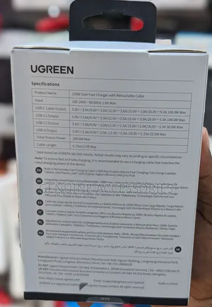 Ugreen Nexode Pro Gan 100w Usb-C Retractable Charger