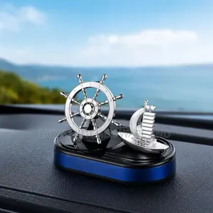 Dolphin Ship's Wheel Solar Car Perfume Air Freshener 10ml Cologne Free